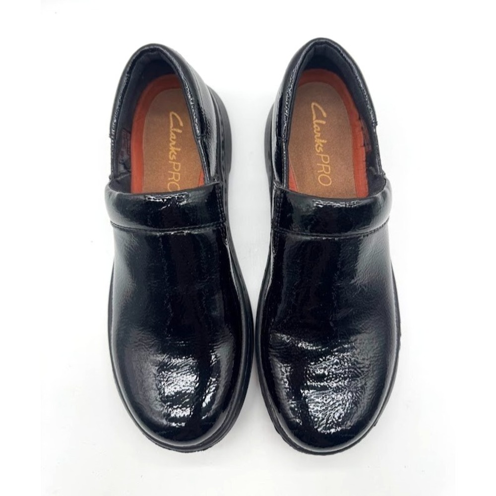 Clarks Clarkspro Clogs patent 6 leather professional grade all day support